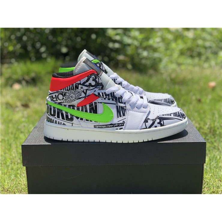 air jordan 1 mid all over logos