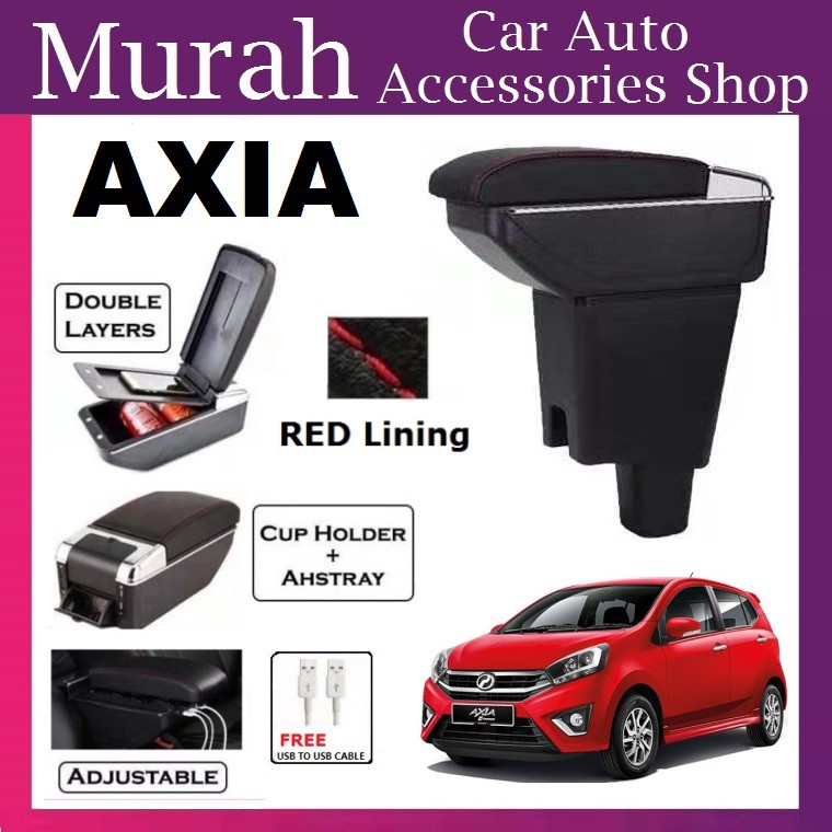 Perodua Axia 2014-2020 7USB Charger Port PVC Adjustable 