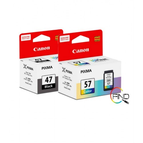 CANON PG47 BLACK + CL57 COLOR CARTRIDGE FOR E400 / E410 / E460 / E470