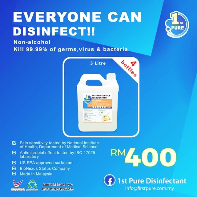 1st Pure Disinfectant Shopee Malaysia