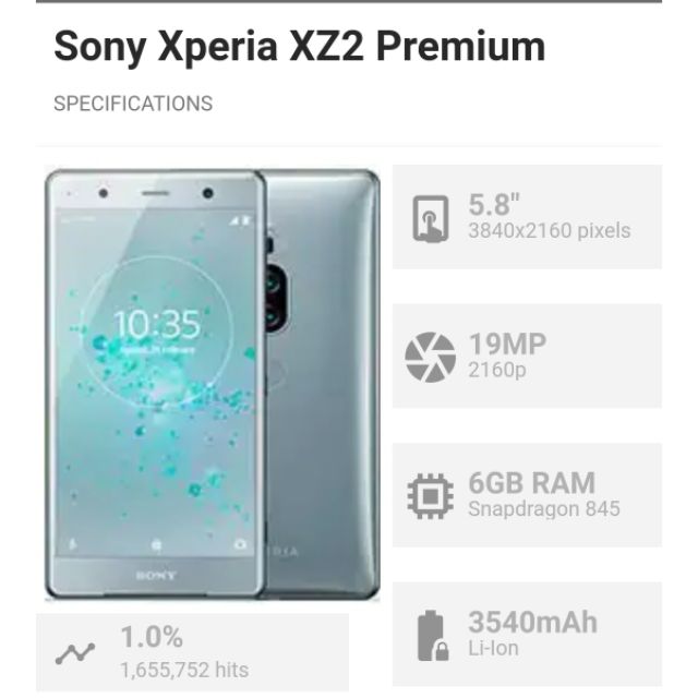Sony Xperia Xz2 Premium Used Like New With Full Set 6gb 64gb Snapdragon 845 Shopee Malaysia