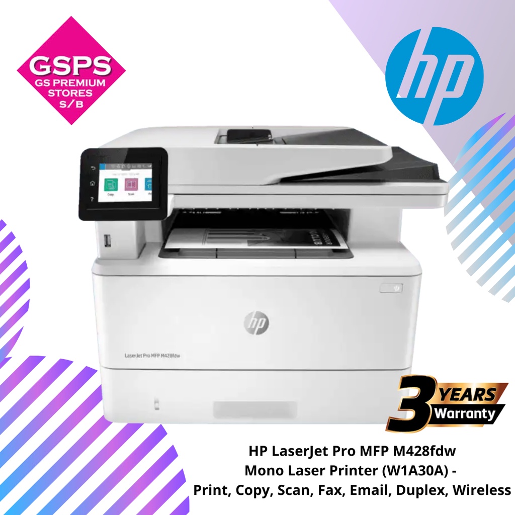 HP LaserJet Pro MFP M428fdw Mono Laser Printer (W1A30A) - Print, Copy ...