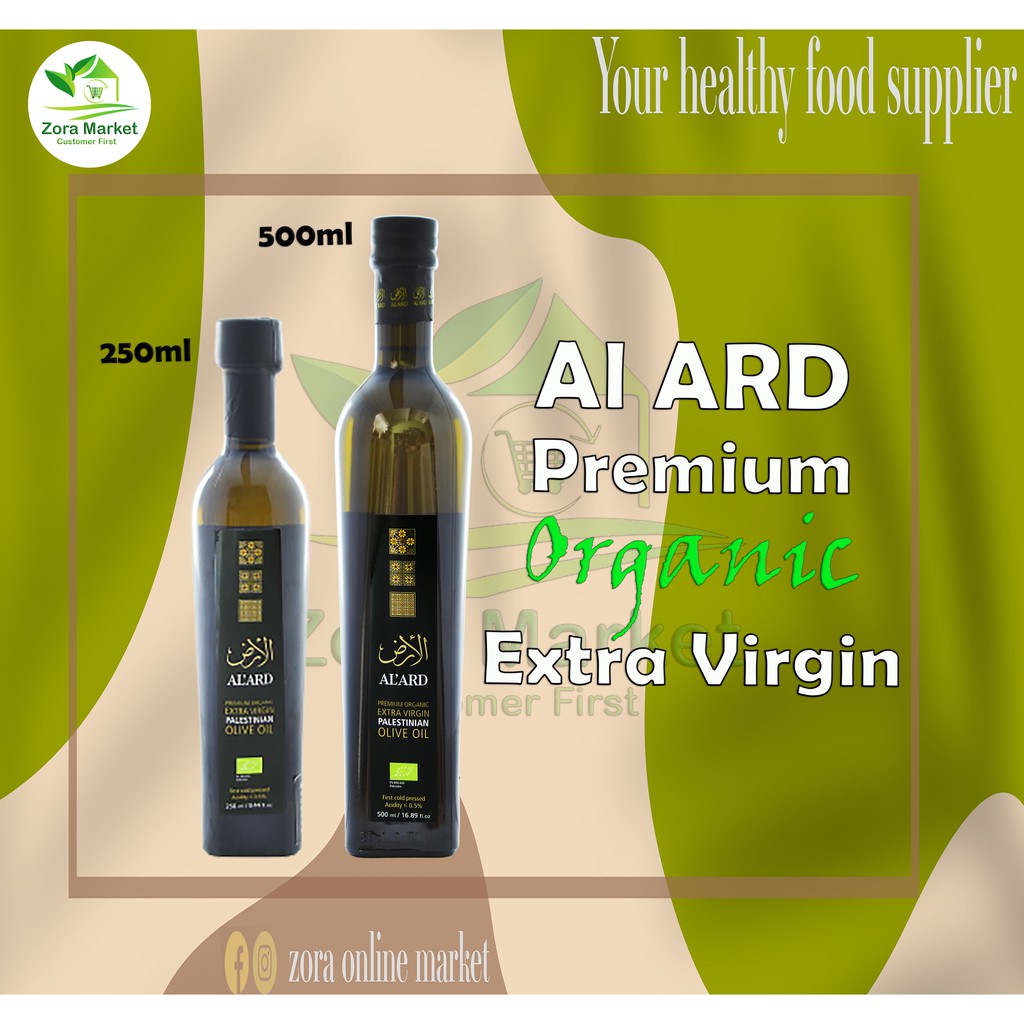 ALARD PREMIUM ORGANIC EXTRA VIRGIN PALESTINIAN OLIVE OIL / MINYAK ZAITUN PREMIUM ORGANIC ASLI 250ML-500ML