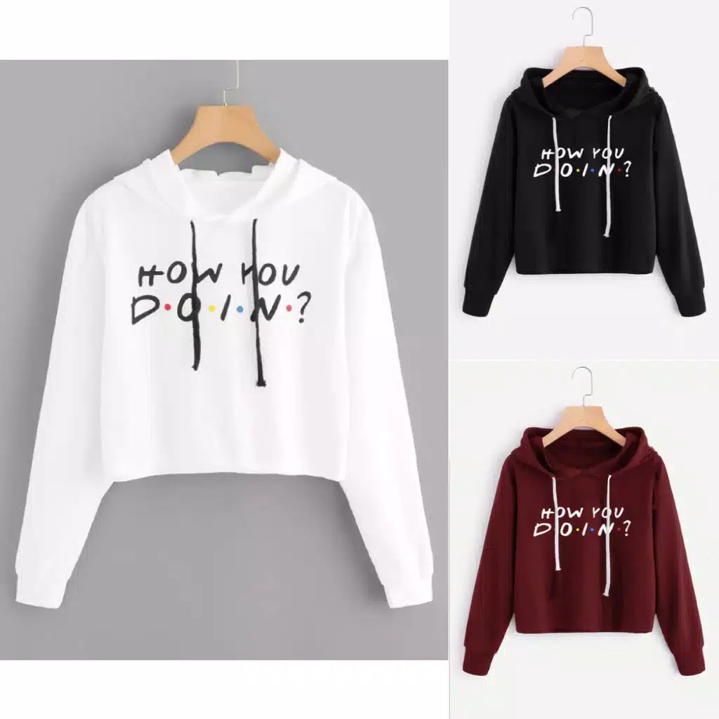 sweater crop hoodie