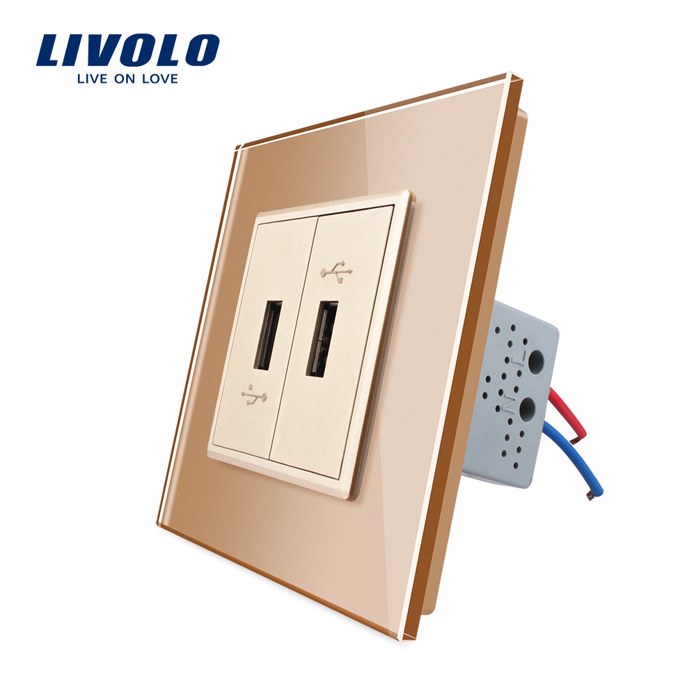 Livolo USB Charger two Gang USB Plug Socket / Wall Outlet ,White ...