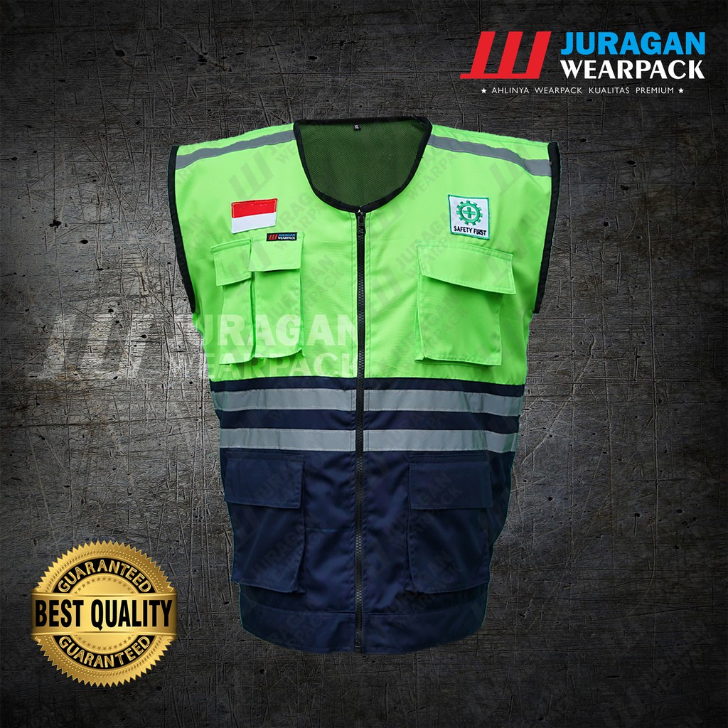 Green Highlighter Combination Navy Blue Safety Vest Shopee Malaysia