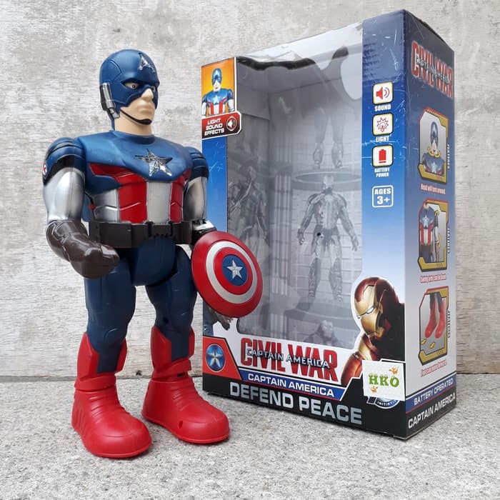 New Captain America Robot Toys Can Street Lights Sounds Capt Avengers Shopee Malaysia