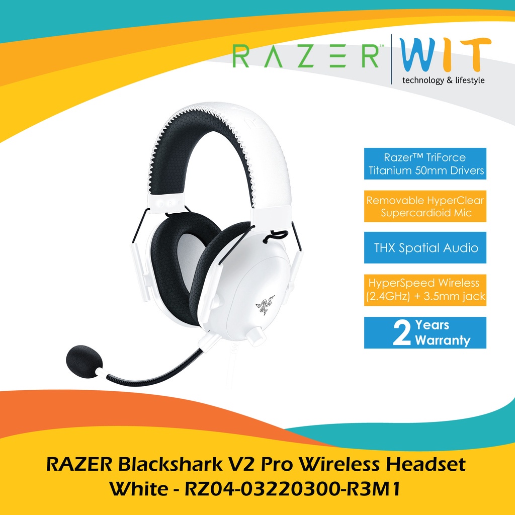 RAZER Blackshark V2 Pro Wireless Headset - White - RZ04-03220300-R3M1
