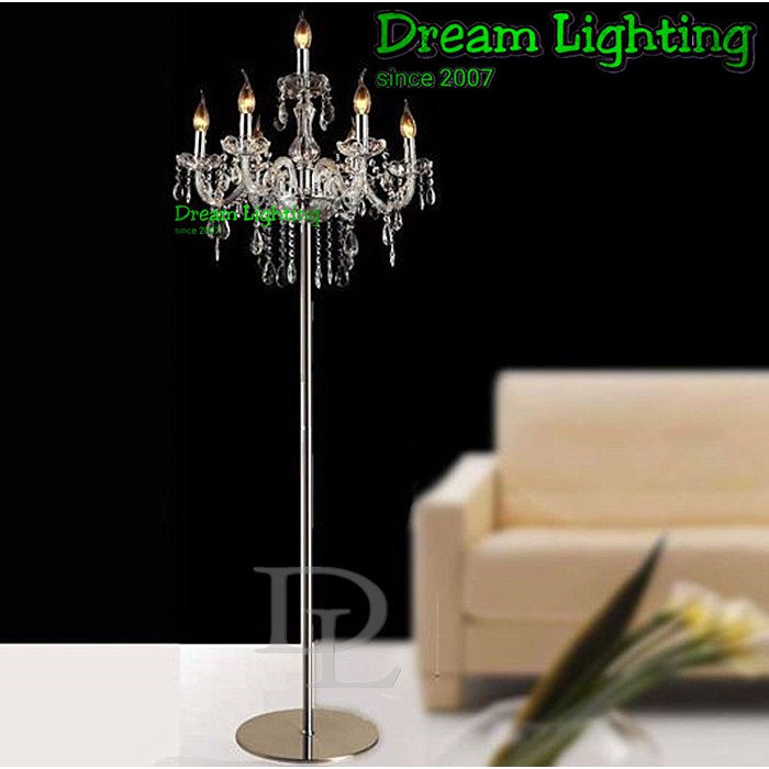 Art Deco Floor Standing Lamp Crystal, Crystal Chandelier Floor Standing Lamps