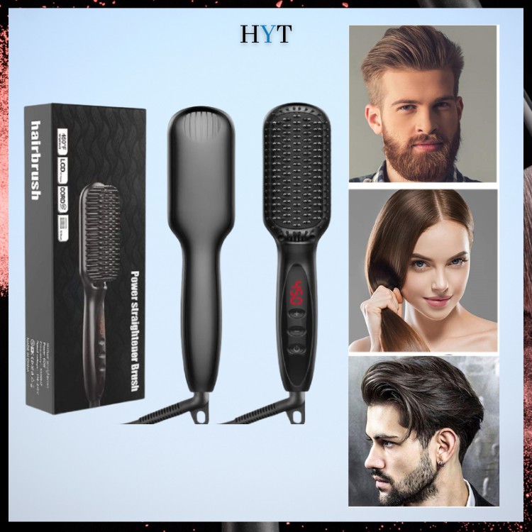 Hair Straightener Hot Comb Pro LCD Heating Electric Ionic Straighten Hair Styles Anti Static Ceramic Straightening Beard