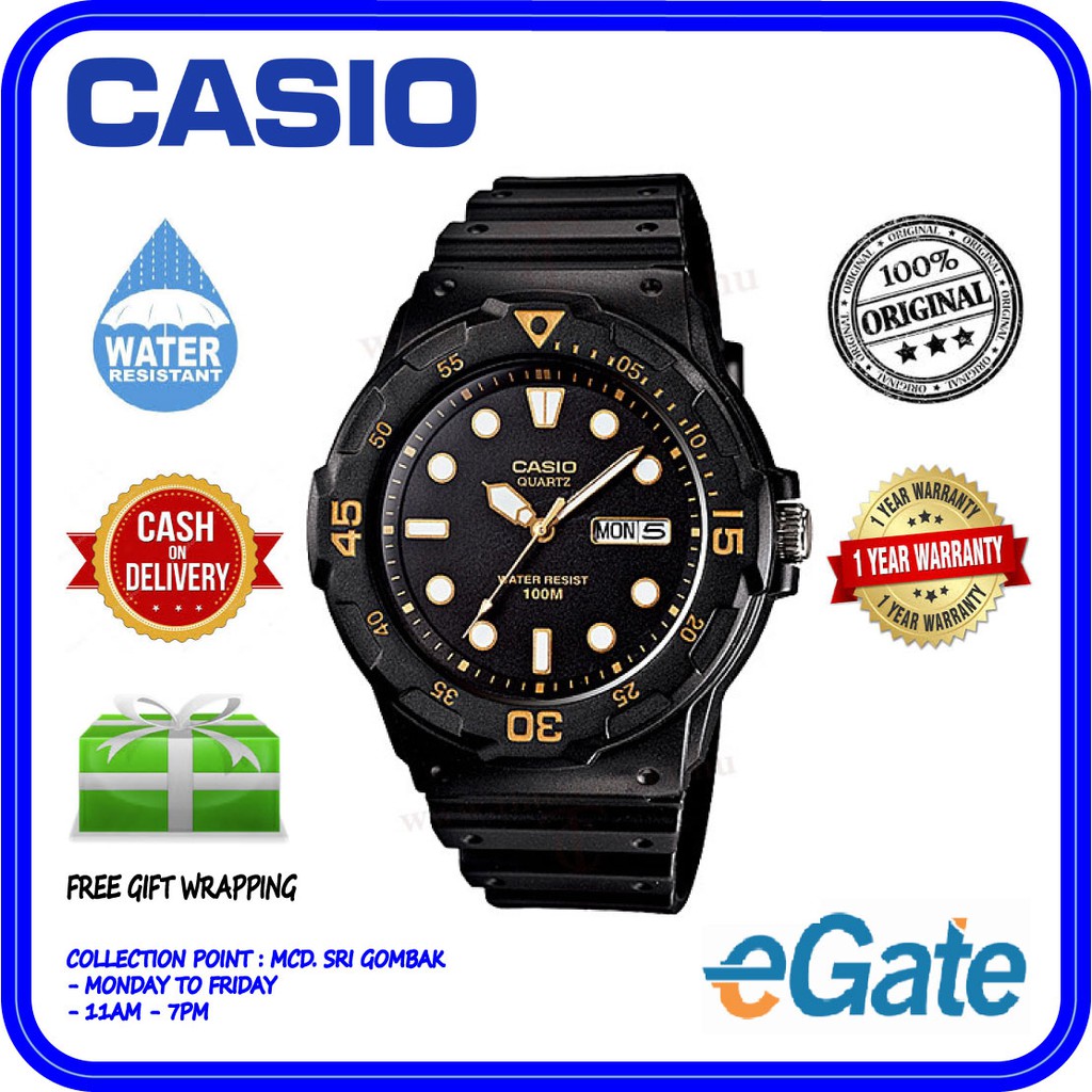 Casio Mrw 0h 1ev Men Analog Calender Display Black Strap Original Watch Shopee Malaysia