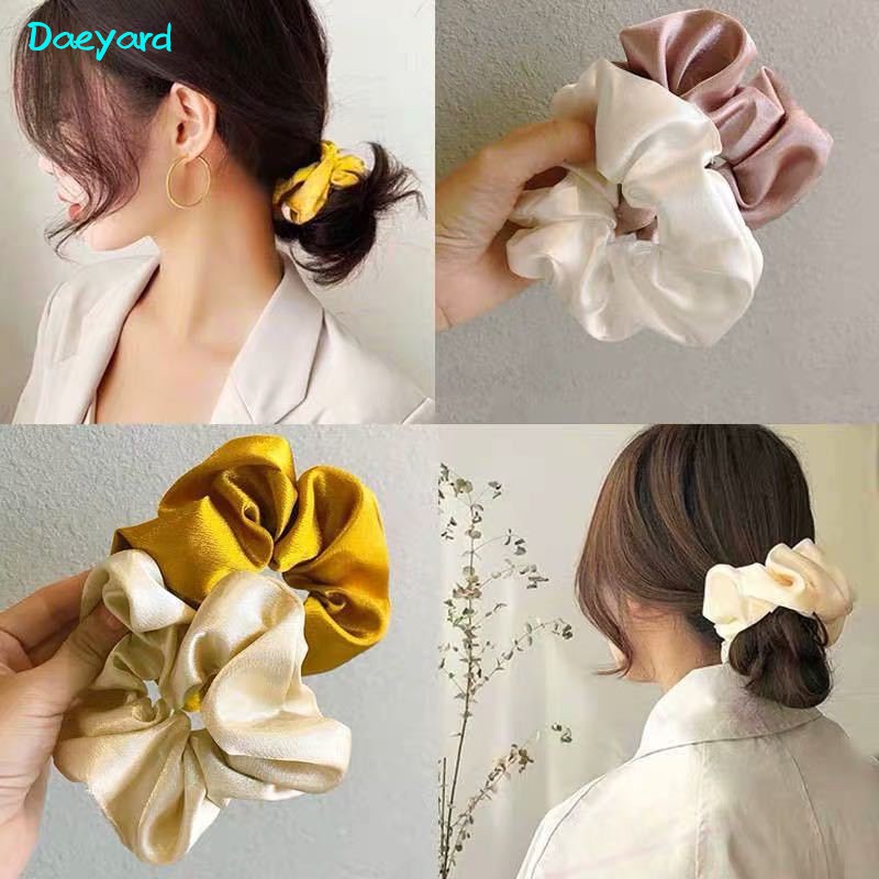 Japanese Korean Solid Satin Hair Ties Girls Fashion Ponytail Elastic Hair  Band Women Silky Hair Accessories | Shopee Malaysia