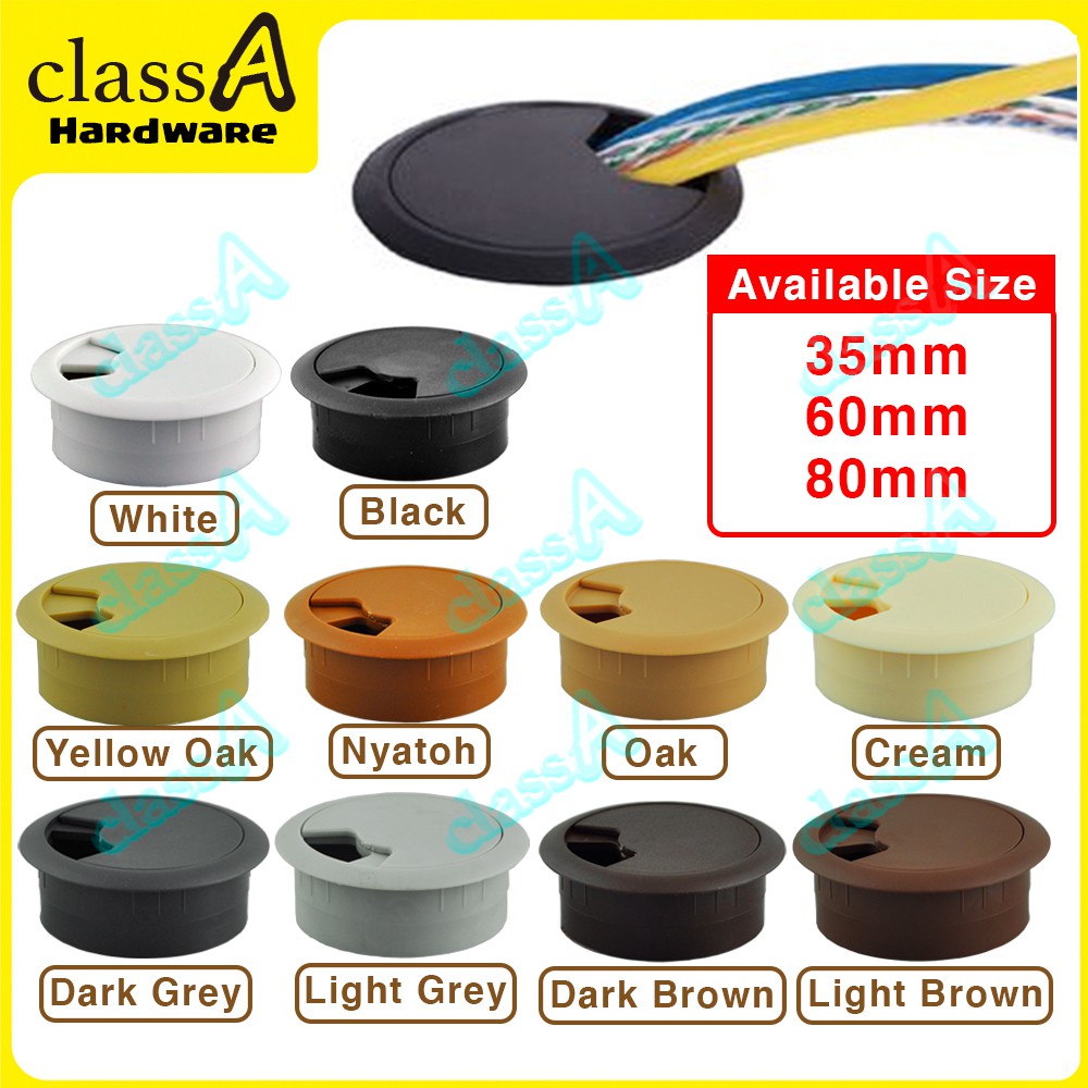 ClassAHW Plastic Cover Wire Cable End Cap Computer Round Desk Grommet