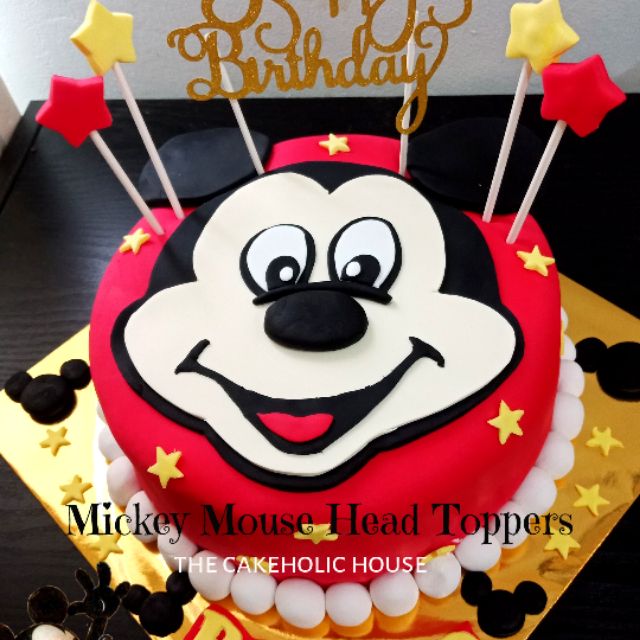 Sugar Paste Mickey Mouse Cake Topper Shopee Malaysia