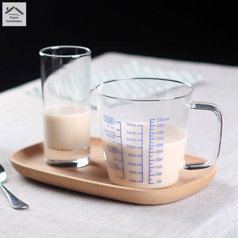 Children Milk Cup Glass Heatresistant Measuring