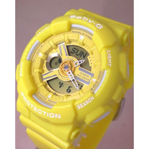 baby g shock yellow watch