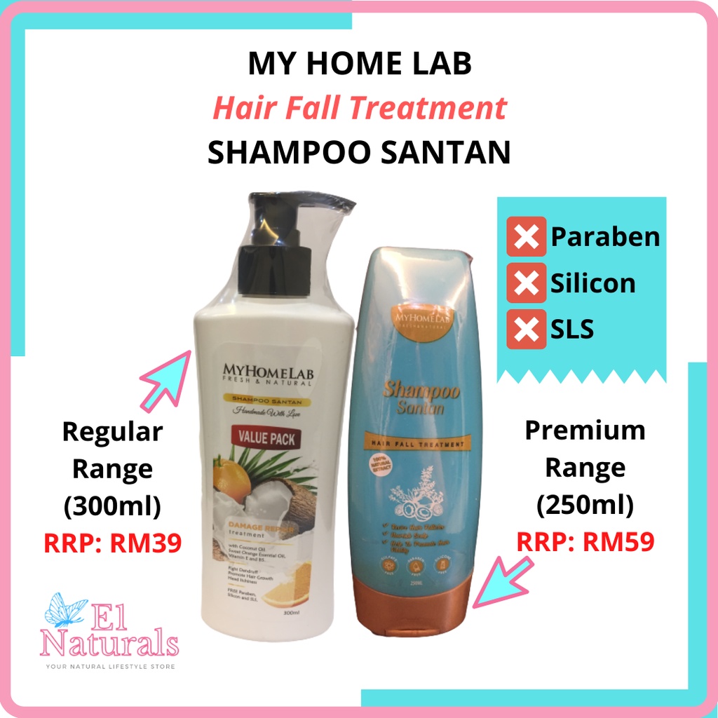 MyHomeLab Shampoo Santan Regular or Premium (Coconut Milk Shampoo) Hair Fall  Treatment Anti-Dandruff Anti Kelemumur | Shopee Malaysia
