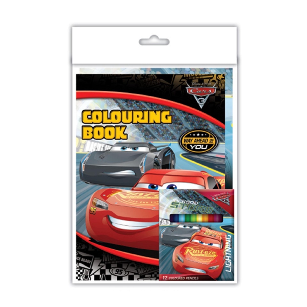 Disney Pixar Cars 3 Colouring Book With Sticker Set Black Shopee