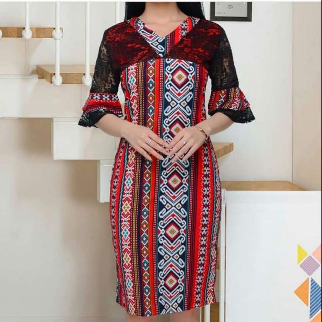 midi dress batik