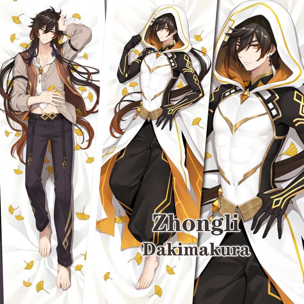 Character Zhongli Morax Dakimakura Genshin Impact Fillbody Pillow Case Bedroom Hugging Fullbody