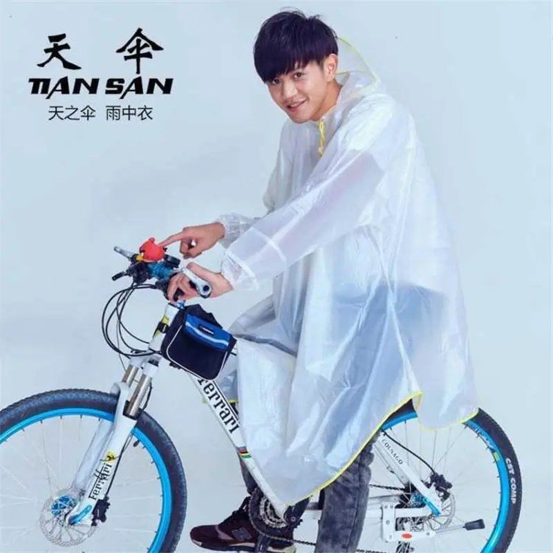 ✤❀Mountain Bike Riding Poncho Single Lady Student Bike Lengan Lengan Ransel Berbasikal Jas Hujan Anak-anak