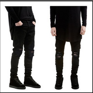 damage jeans for mens black
