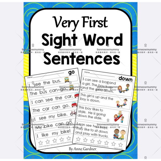 Printable Pdf Very First Sight Word Sentences Very First Alphabets Sentences Total 8 Themes English Exercise Shopee Malaysia