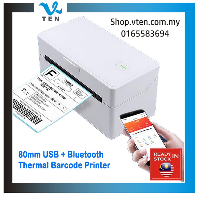 4080mm Thermal USB Bluetooth Barcode Label Printer Airway Bill Printer