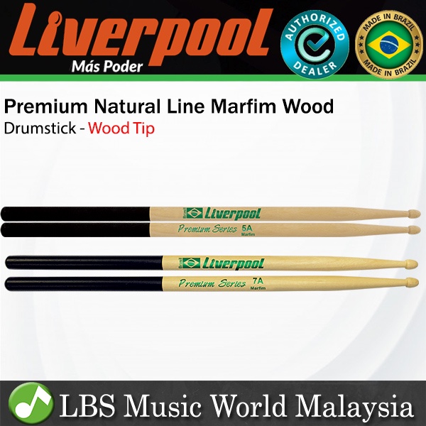 Liverpool PL Drumstick Premium Natural Line Series Marfim Wood Tip Drum Stick - PL 5AM 7AM