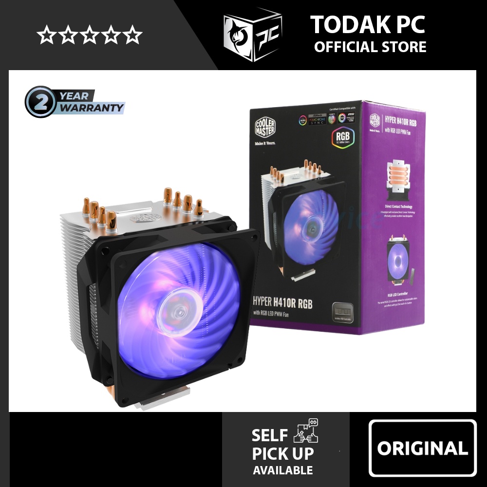 Cooler Master Hyper H410R RGB LED PWM Fan CPU Cooler Shopee Malaysia