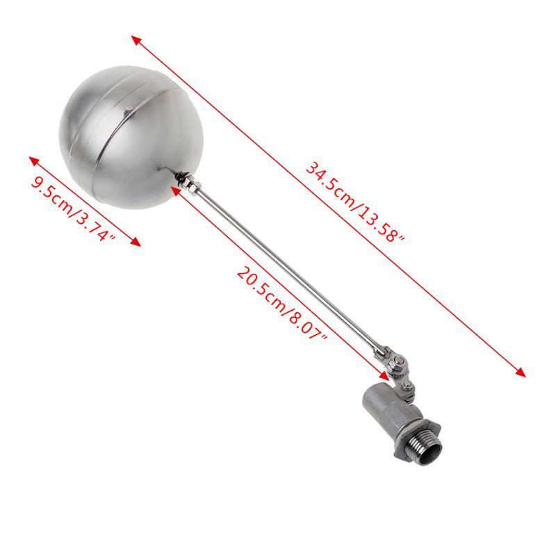 JoJo♥DN15 Male Thread Water Tank Ball Stainless Steel Flow Control