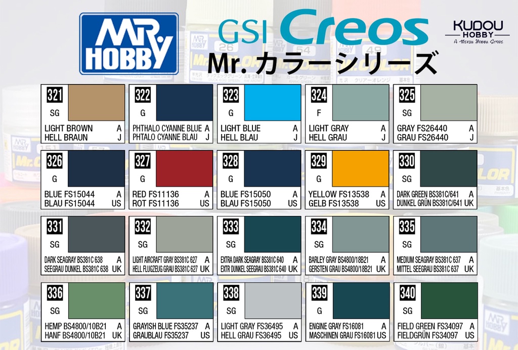 Mr Hobby Mr Color C321 - C340 Mr.Hobby Mr. Hobby Mrhobby Mr. Color ...