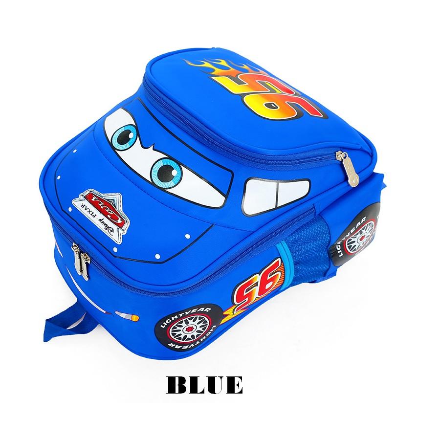 Kid 3D McQueen Cars School Bag Backpack (3 Color Options) Shopee Malaysia