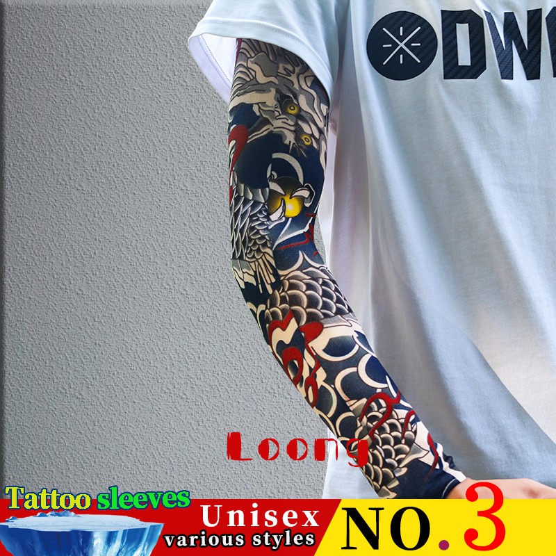 Fake tattoo Arm Cover UV Protection UPF 50 Cooling Arm Sleeves for Men &  Women Long Sun Sleeves Tattoo Cover up Sleeves to Cover Arms, Cooling  Clothing, Cycling Golf Running Driving, Moisture
