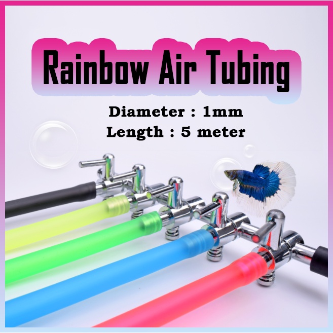 Colorful Aquarium Air Tubing 5 Meter Aeration Hose Paip Oksigen CO2