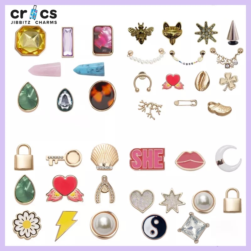 Jibbitz high quality metal shoe buckle Metallic decorative button DIY