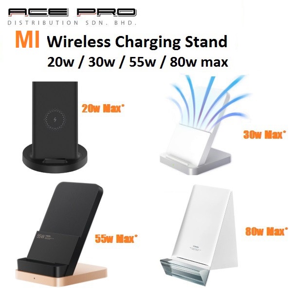 Xiaomi Mi 20W / 30W / 55W / 80W / 100W Max Wireless Charging Stand Holder  with Air-Cooled Wireless Charger | Shopee Malaysia
