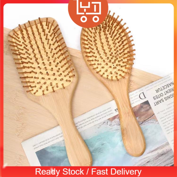LYT Online Wooden Hair Comb Hair Brush Wooden Bamboo Scalp Massage Paddle  Brush Anti Static Massage Comb Sikat Rambut Ka | Shopee Malaysia