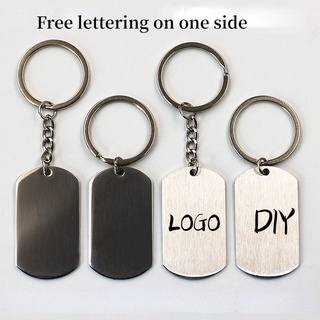 Custom Metal Stainless Steel Keychain DIY logo Lettering Necklace Military Brand Creative Advertising Gift Souvenir Custom Engraving