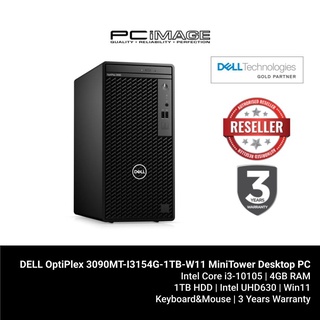 DELL OptiPlex 3090MT-I3154G-1TB-W11 MiniTower Desktop PC (i3-10105, 4GB, 1TB, Intel, W11P)