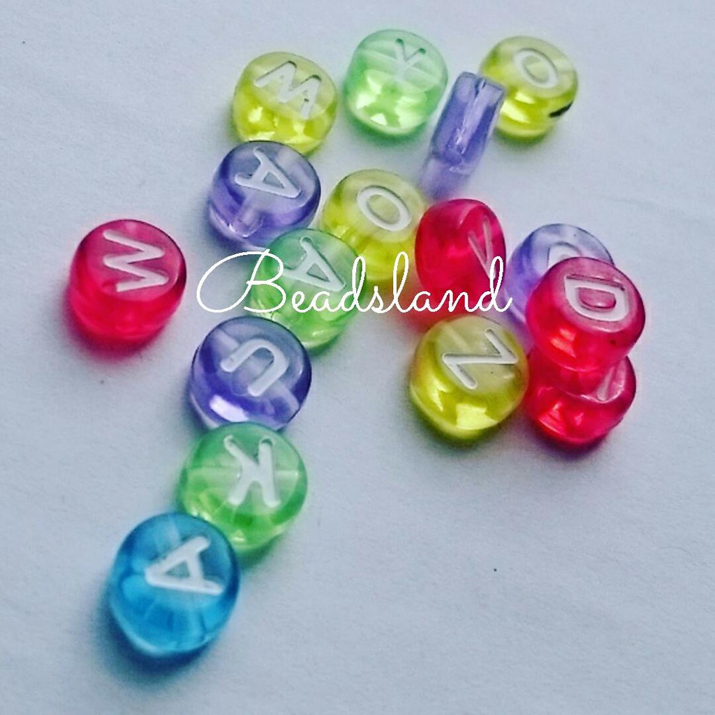 flat alphabet beads