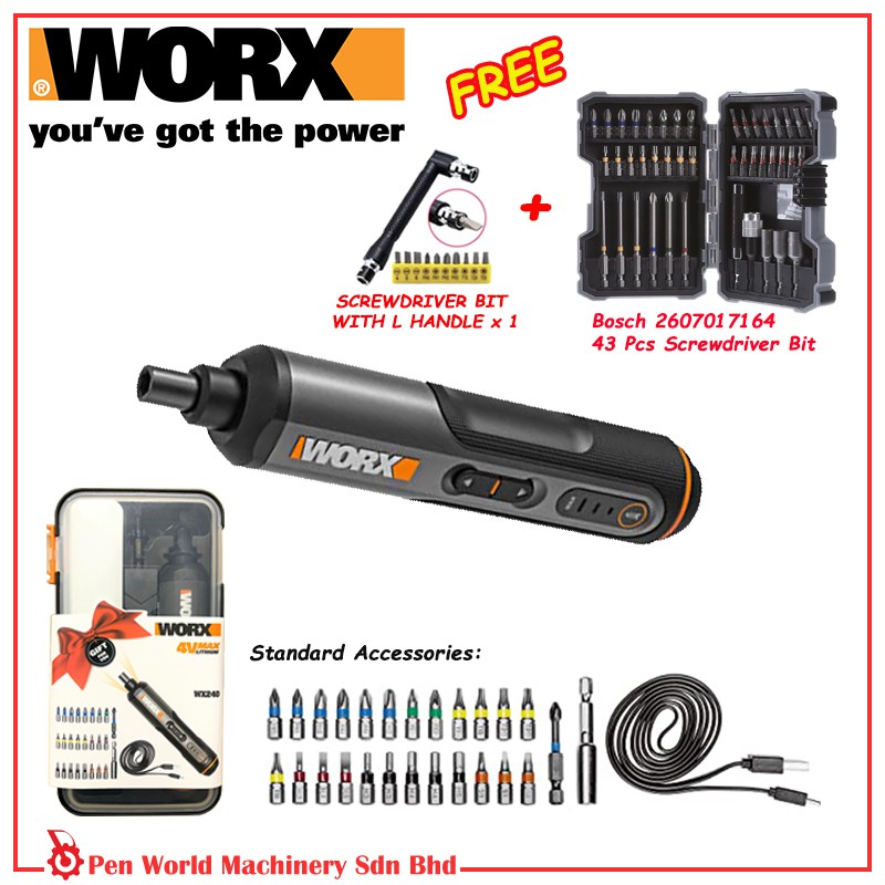 WORX WX240 4V Cordless Screwdriver / Bosch Go / Bosch Screwdriver