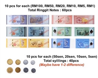 Children MONEY Learning Kit Sets / Wang Permainan Malaysia Ringgit ...