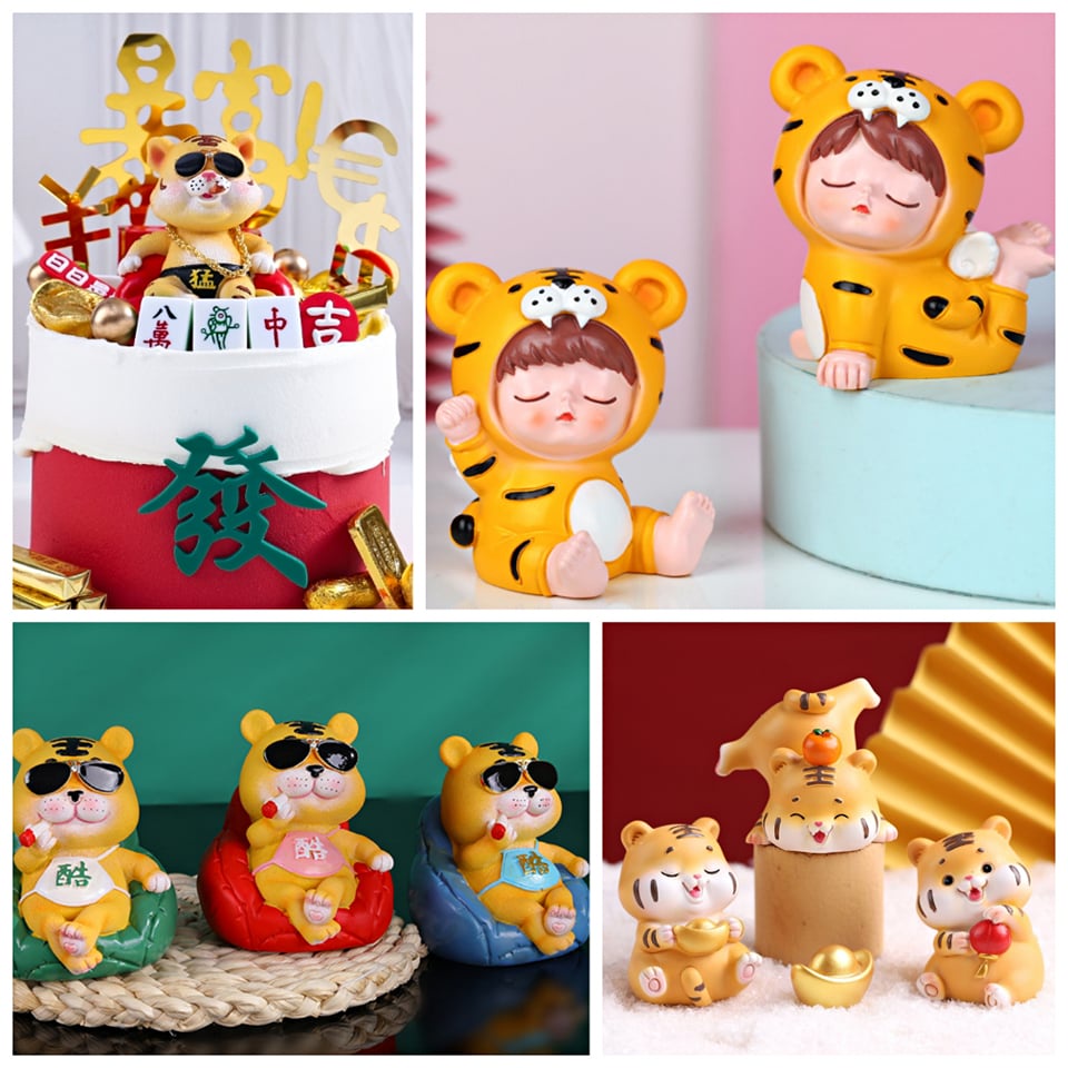 Tiger Baby Tiger Boss Cake Decoration Figurine 老虎宝宝老板蛋糕装饰