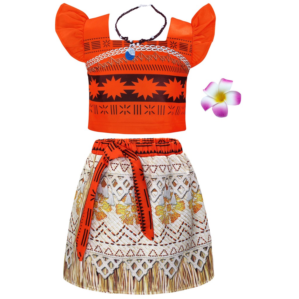 Girls Moana Costume Fancy Dress Kids Princess Outfit Children Birthday Party Cosplay Clothing Christmas Dress Up Shopee Malaysia