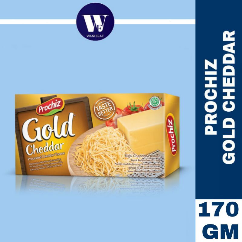 [170GM] PROCHIZ GOLD CHEDDAR | PROCESSED CHEESE | KEJU CHEDDAR | Shopee ...