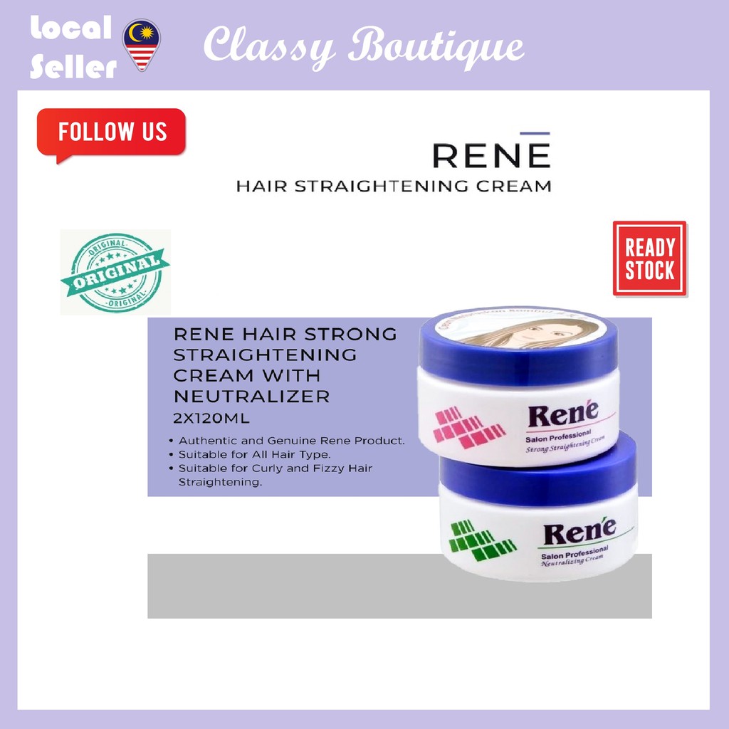 Rene Hair Strong Straightening Cream + Neutralizer ( 2 x120ML ) Shopee Malaysia