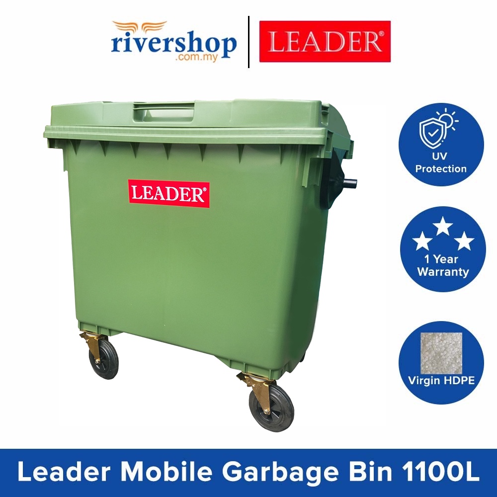 LEADER 1100 Litres Mobile Garbage Bin with 4 wheel BP 1100/ Heavy Duty