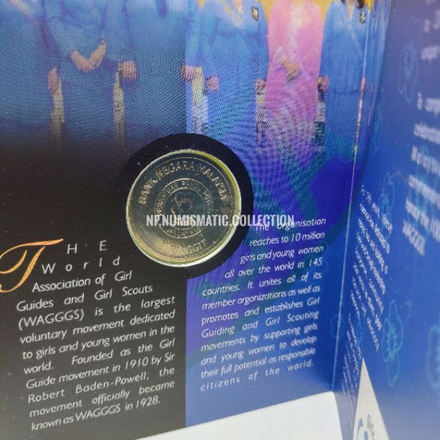 Coin card 100th anniversary of world association of girl guides and girl scouts 