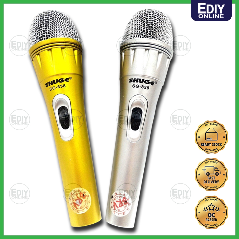 Shuge Microphone Double Mic SG838 858 Gold Golden and Silver KTV Karaoke Microphone Loudspeaker
